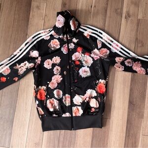 Adidas Black Floral Track Jacket